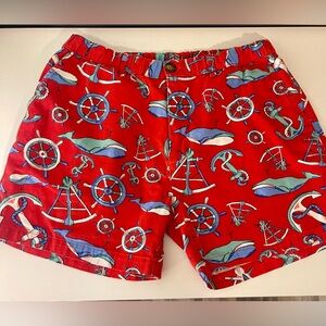 Chubbies Shorts Red Nautical Whales and Anchors